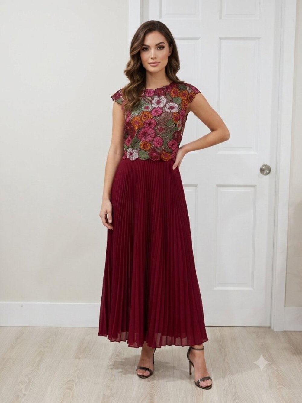 Embroidered Lace Flower Karen Millen Maxi Dress Ravishing! UK10/US6